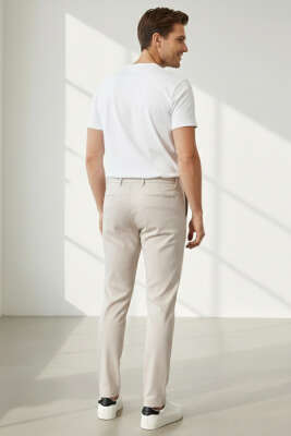 İtalyan Slim Erkek Pantolon Taş - Erkek Pantolon
