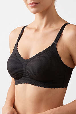 Jakar Görünümlü Lazer Kesim Sütyen Siyah - ECEM YILDIZ