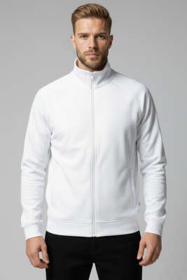 Jakarlı Örme Erkek Hırka Ekru - WİPEOUT