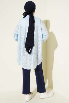 Jakarlı Püskül Detaylı Gömlek Bebe Mavi - Gömlek