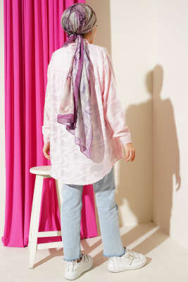 Jakarlı Püskül Detaylı Gömlek Pembe - Gömlek