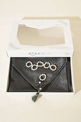 Jakarlı Sofra Takımı Füme - Masa Örtüsü