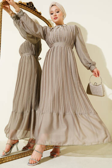 Janjan Piliseli Elbise Vizon - Elbise