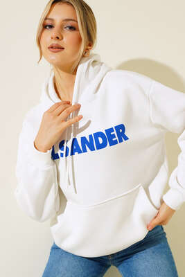 Jılsander Yazı Baskılı Sweatshirt Ekru - Kadın Giyim Modelleri