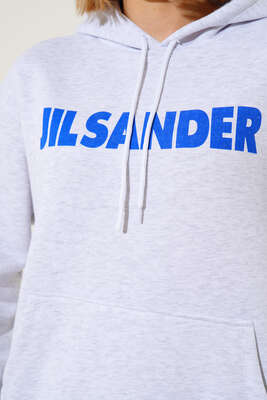 Jılsander Yazı Baskılı Sweatshirt Gri - Kadın Giyim Modelleri