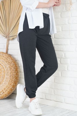 Jogger Paçası Lastikli Antrasit Pantolon 