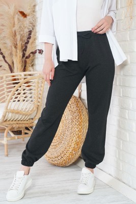 Jogger Paçası Lastikli Siyah Pantolon - Pantolon