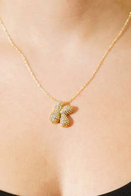 K Harfli Taşlı Kolye 