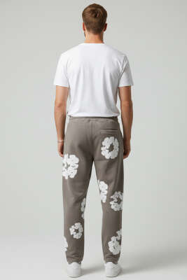 Kabartma Baskı Erkek Eşofman Altı Antrasit - Erkek Eşofman Alt