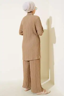 Kabartma Desenli İkili Takım Camel - İkili Takım