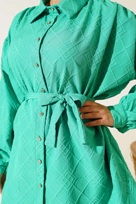 Kabartma Desenli Kuşaklı Tunik Benetton - Thumbnail