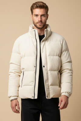 Kadife Erkek Şişme Mont Taş - BY MAMİ