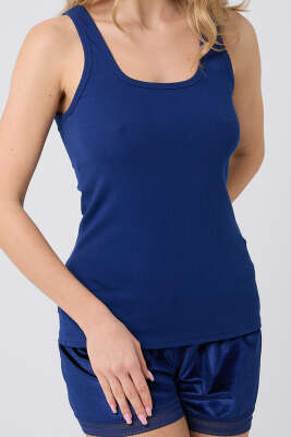 Kadife Şortlu Pijama Takımı Lacivert - Kadın Pijama Takımı