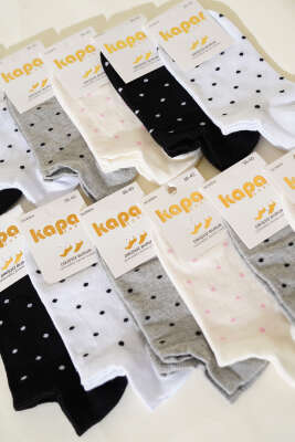 Kadın 12'li Karışık Desenli Sneakers Çorap Asorti 3 - Babet / Patik Çorap