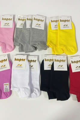 Kadın 12'li Karışık Desenli Sneakers Çorap Asorti 8 - Babet / Patik Çorap