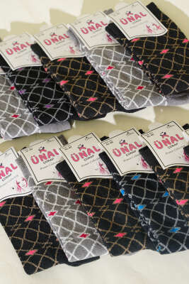 Kadın 12'li Leopar Desen Soket Çorap Asorti 4 - Soket Çorap