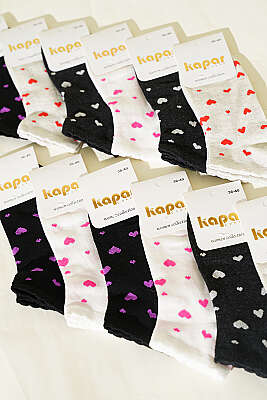 Kadın 12'li Renkli Desenli Patik Çorap Asorti 1 - Babet / Patik Çorap