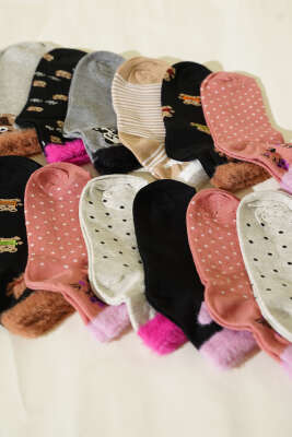 Kadın 12'li Sakallı Figürlü Yumoş Patik Çorap Asorti 3 - Günün Seçilenleri