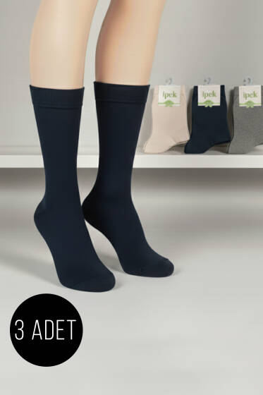Kadın 3'lü Bambu Soket Çorap Asorti 2 - Soket Çorap