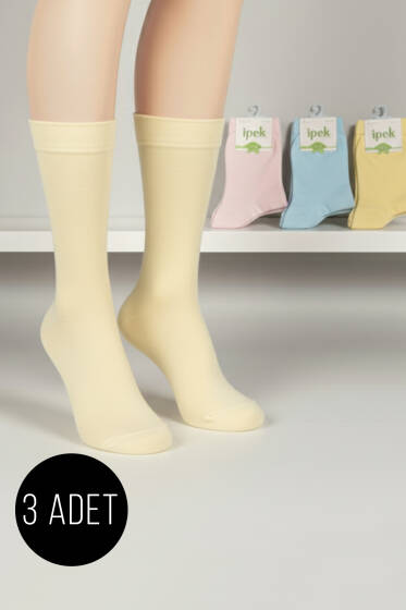Kadın 3'lü Bambu Soket Çorap Asorti 3 - Soket Çorap