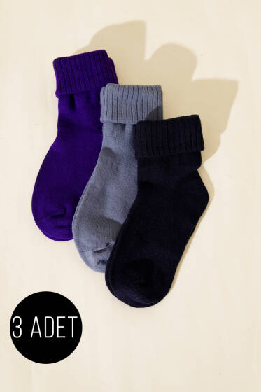 Kadın 3'lü Bot Çorabı Asorti 6 - Soket Çorap