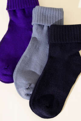 Kadın 3'lü Bot Çorabı Asorti 6 - Soket Çorap