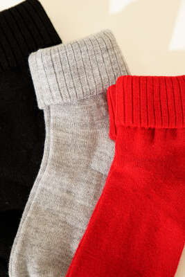 Kadın 3'lü Bot Çorabı Asorti 7 - Soket Çorap