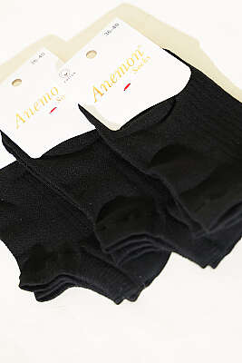 Kadın 3'lü Desenli Penye Patik Çorap Asorti Siyah - Babet / Patik Çorap