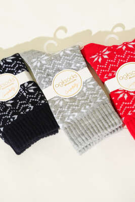 Kadın 3'lü Desenli Soket Çorap Asorti 1 - Soket Çorap