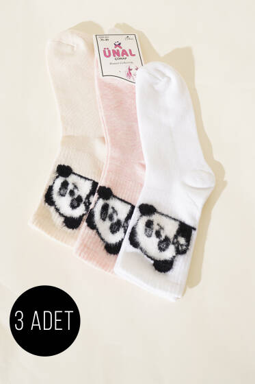 Kadın 3'lü Figürlü Yumoş Soket Çorap Asorti 1 - Soket Çorap