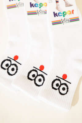 Kadın 3'lü Kolej Soket Çorabı Asorti 1 - Soket Çorap