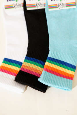 Kadın 3'lü Kolej Soket Çorabı Asorti 2 - Soket Çorap