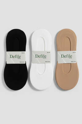 Kadın 3'lü Mikro Lazer Babet Çorap Asorti 1 - Babet / Patik Çorap