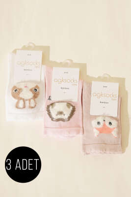 Kadın 3'lü Sakallı Bambu Bayan Soket Çorap Asorti 1 - AGK ÇORAP