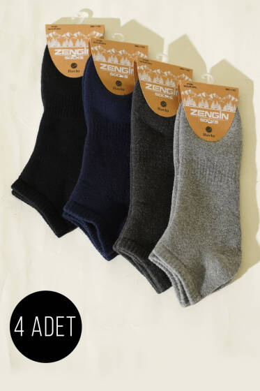 Kadın 4'lü Basic Havlu Patik Çorap Asorti 1 - Babet / Patik Çorap