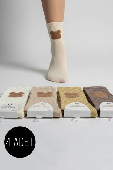 Kadın 4'lü Karışık Soket Çorap Asorti 1 - Soket Çorap