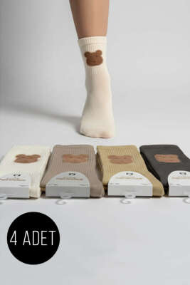 Kadın 4'lü Karışık Soket Çorap Asorti 1 