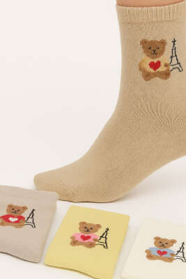 Kadın 4'lü Karışık Soket Çorap Asorti 3 - Soket Çorap