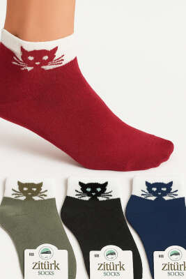 Kadın Desenli 4'lü Havlu Patik Çorap Asorti 2 - Babet / Patik Çorap