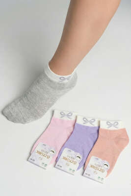 Kadın Desenli 4'lü Havlu Patik Çorap Asorti 5 