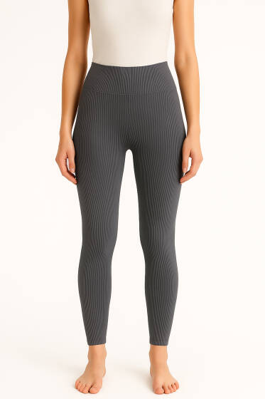Kadın Fitilli Termal Tayt Gri - Termal Tayt