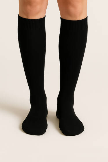 Kadın Kolej Diz altı Çorap Siyah - Kadın Çorap