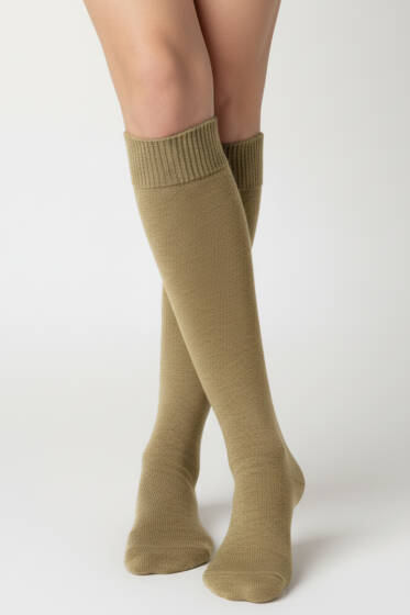 Kadın Moher Dizaltı Çorap Bej - Kadın Çorap