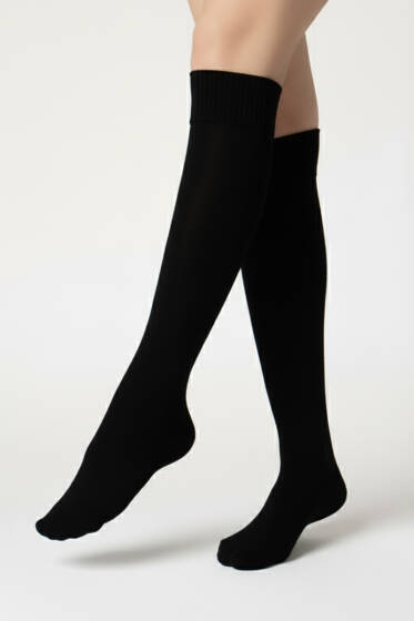 Kadın Moher Dizaltı Çorap Siyah - Kadın Çorap