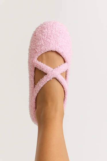 Kadın Peluş Pilates Patik Pembe - Babet / Patik Çorap