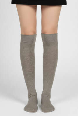 Kadın Penye Dizaltı Çorap Bej - Kadın Çorap