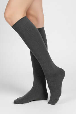 Kadın Penye Dizaltı Çorap Füme - Kadın Çorap