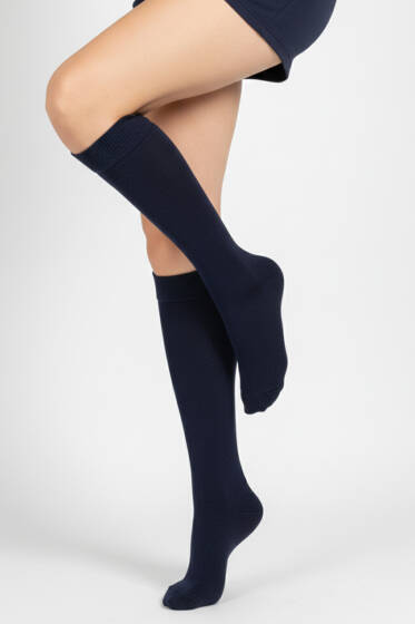 Kadın Penye Dizaltı Çorap Lacivert - Kadın Çorap