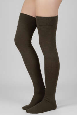 Kadın Penye Dizüstü Çorap Kahve - KOZAL ÇORAP