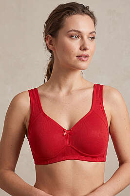 Kalın Askılı Balensiz Sütyen Kırmızı - ECEM YILDIZ